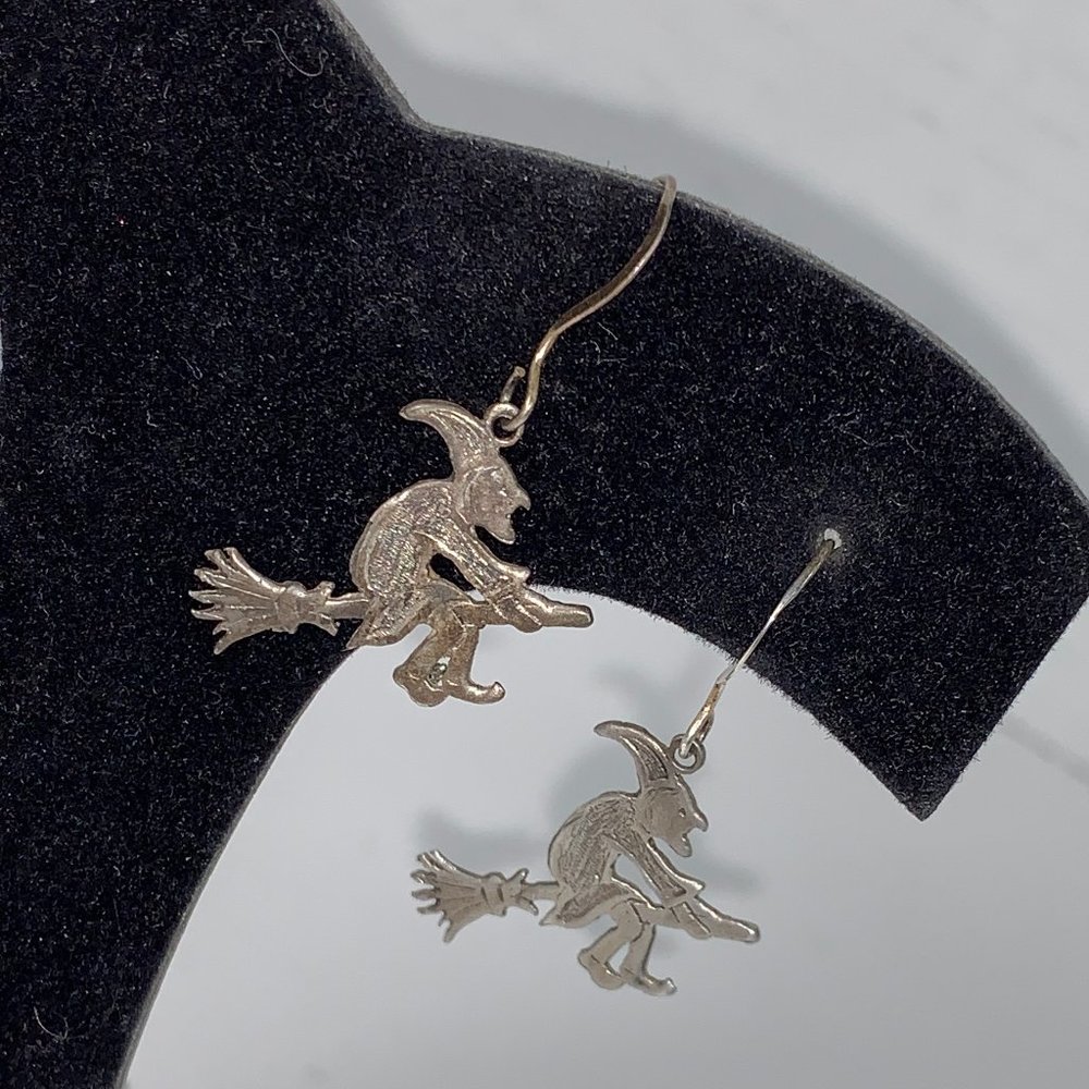 Sterling Silver Witch Earrings